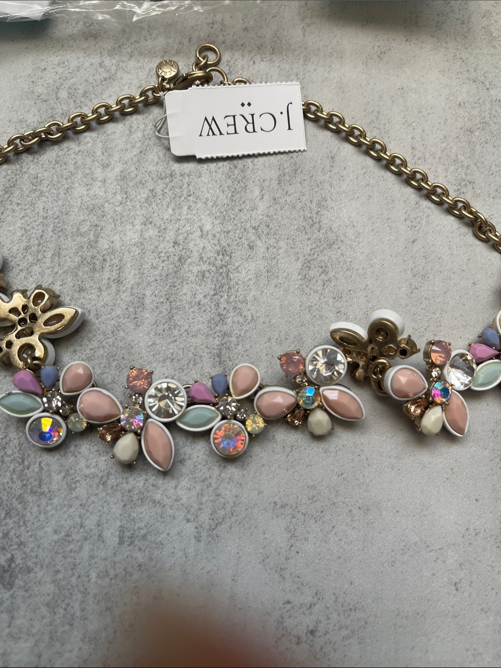 J.Crew Frosty Lilac Pink Crystal Statement Necklace - Picture 6 of 8
